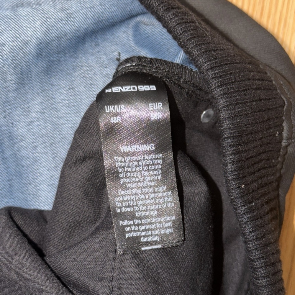 Enzo Mens Jeans 686 Pants Black Size 48 Joggers With Pockets - Picture 6 of 11